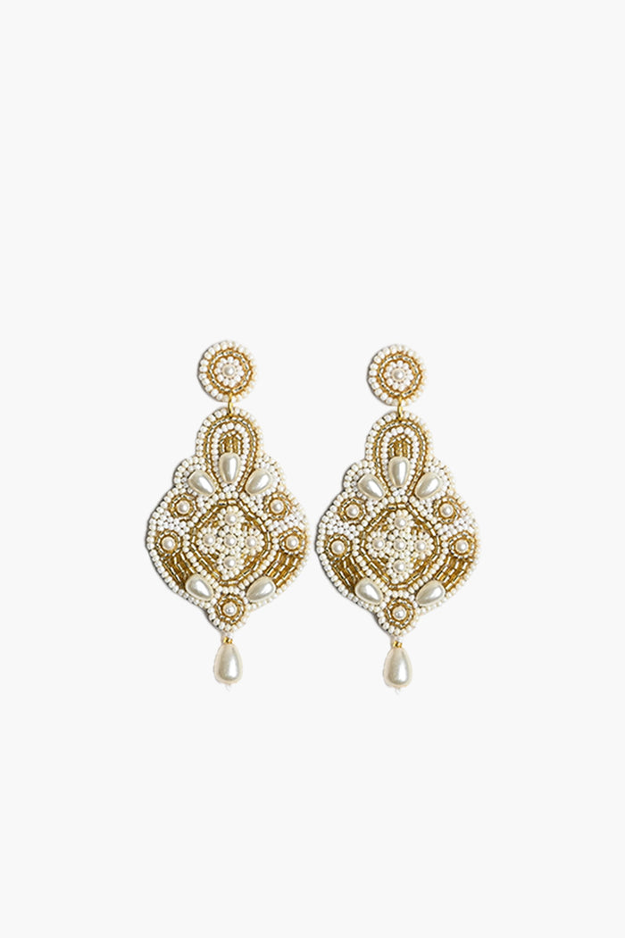 White Pearl Drop Earring