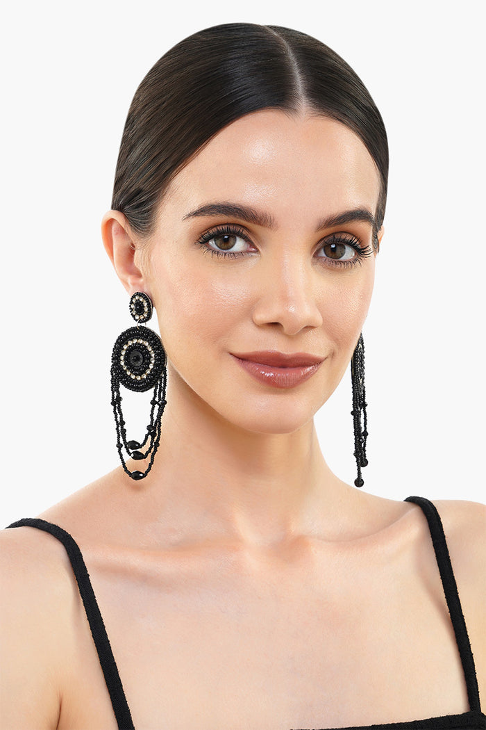 Black Dream Catcher Earring