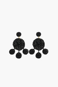 Black Seed Beaded Disc Earring