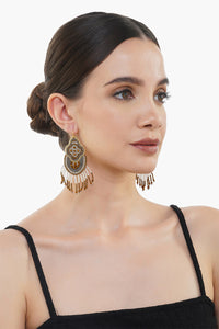 Golden Ladybug Tassel Earring