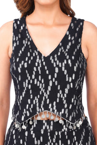 Midnight Gleam Black & Silver Lurex Mermaid Co-Ord Set