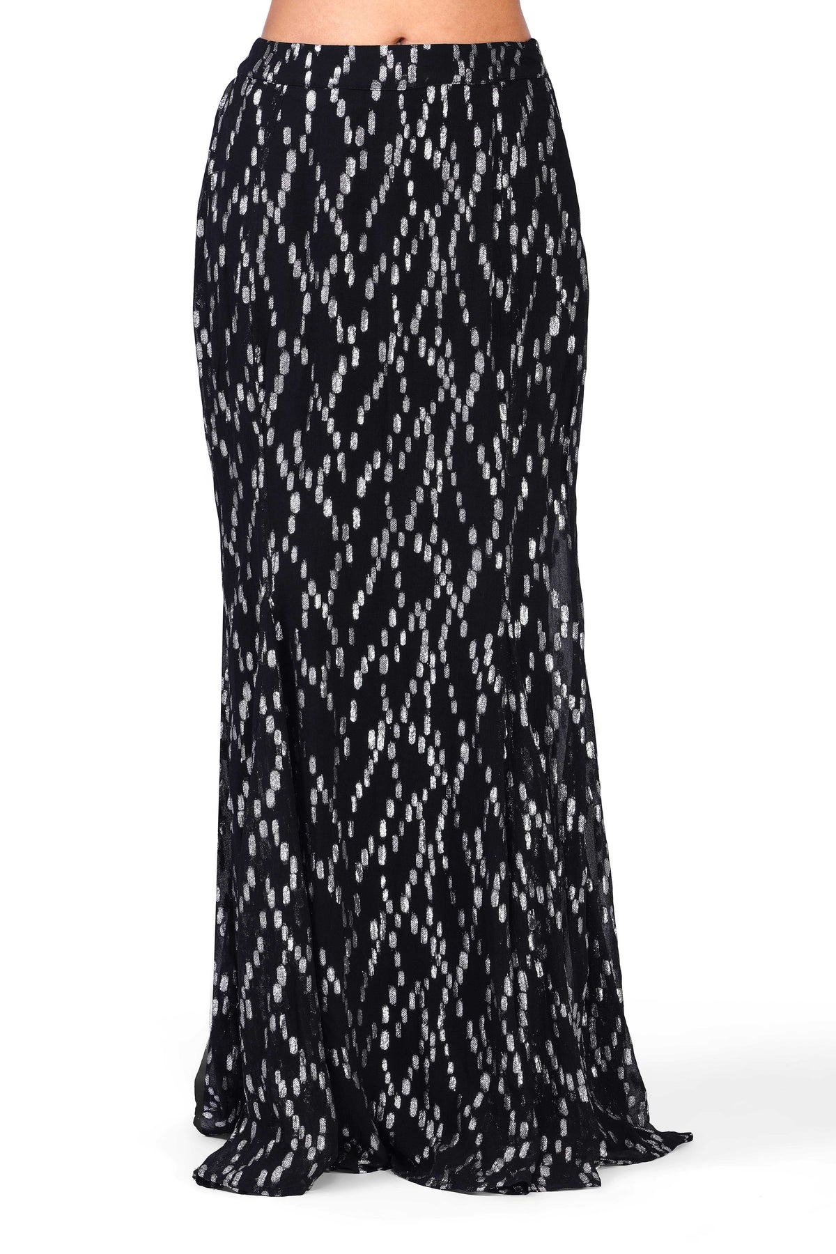Midnight Gleam Black & Silver Lurex Mermaid Co-Ord Set