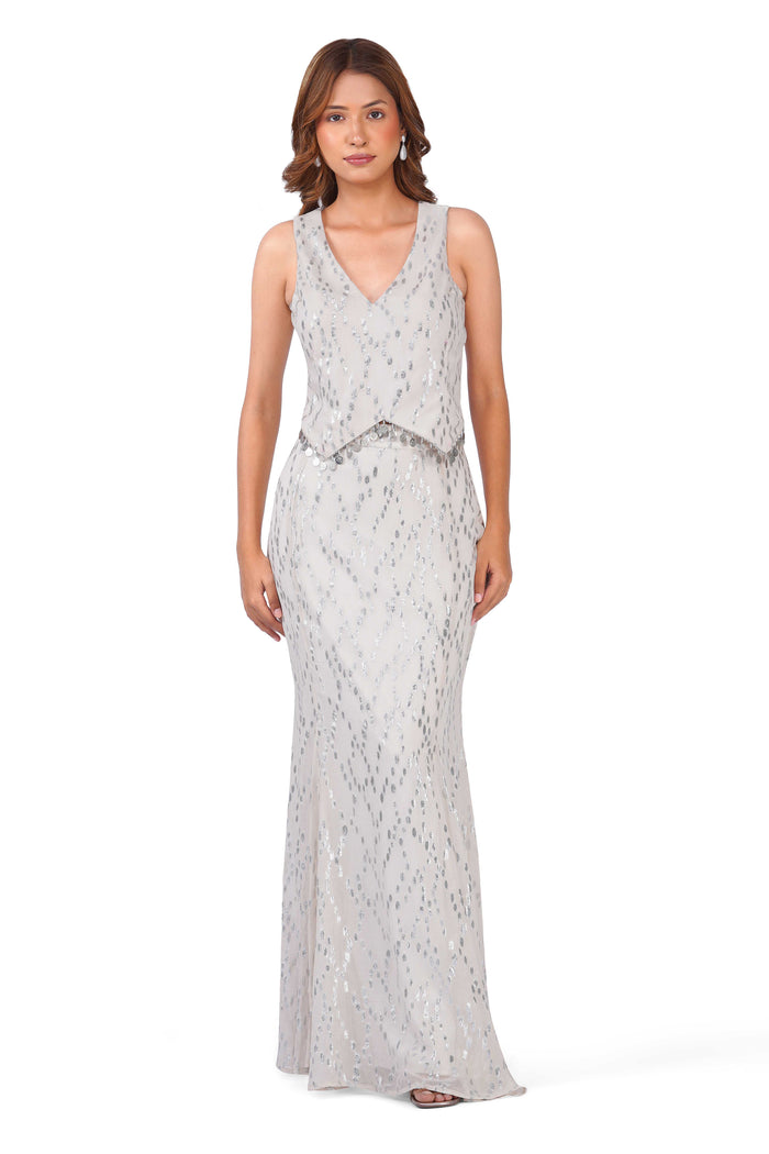 Celestial Shimmer Lurex Mermaid Skirt Co-Ord Set