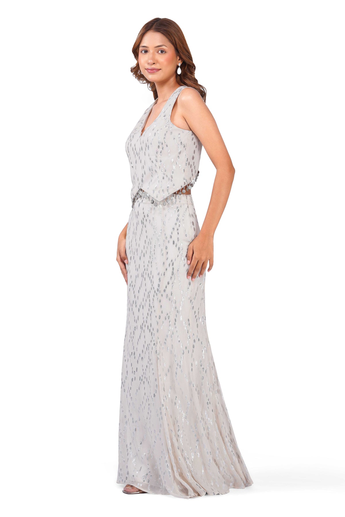 Celestial Shimmer Lurex Mermaid Skirt Co-Ord Set