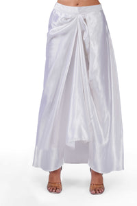 Pearl Grace White Brocade Waistcoat & Draped Skirt Co-Ord Set
