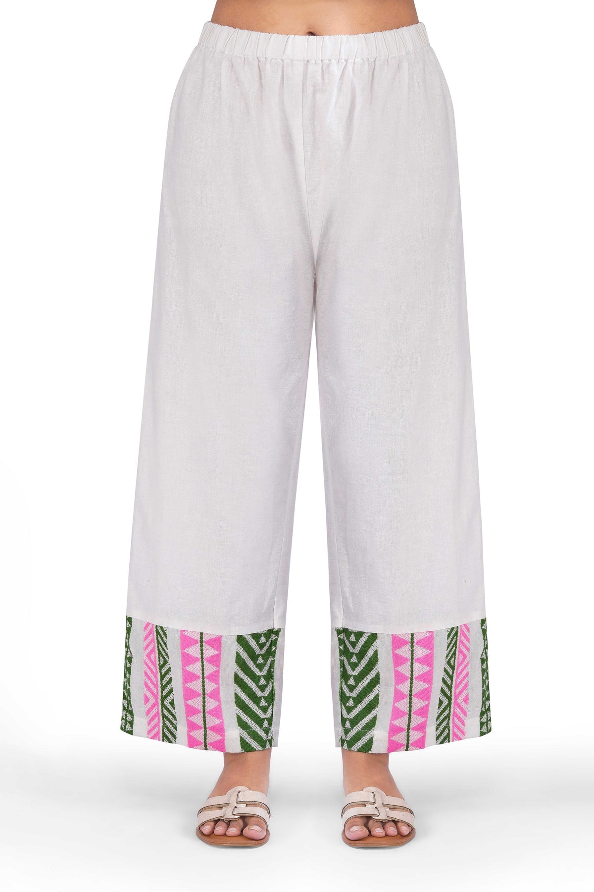Willow Charm Co-Ord Set – White Printed Viscose Flex Two-Piece Set