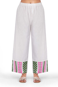 Willow Charm Co-Ord Set – White Printed Viscose Flex Two-Piece Set