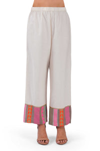 Calypso Pastel Striped White Viscose Co-ord Set