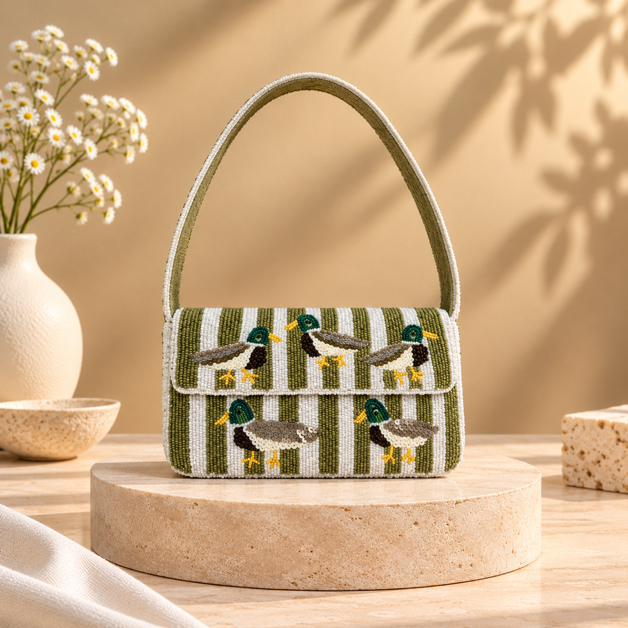 Duck Beaded Shoulder Bag