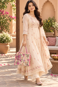 Daisy Lane Embroidered Floral Tote Bag