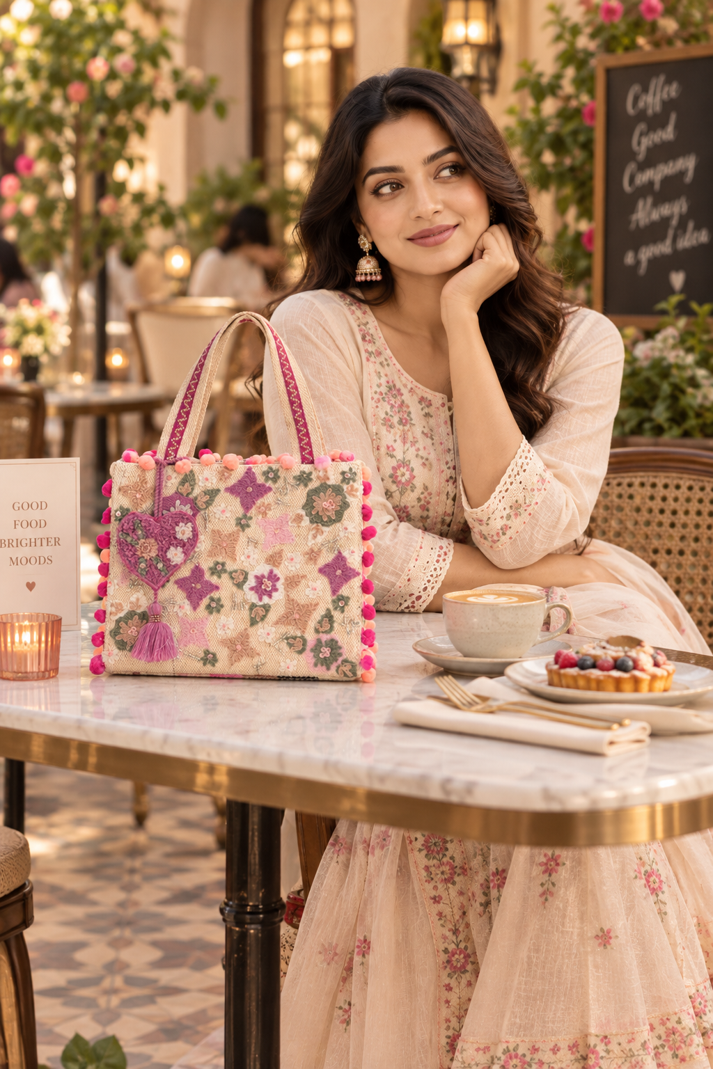 Daisy Lane Embroidered Floral Tote Bag