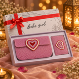 Blush Heart Beaded Shoulder Bag Gift Set