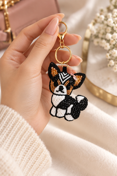 Milo Beaded Dog Keychain