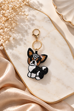 Milo Beaded Dog Keychain