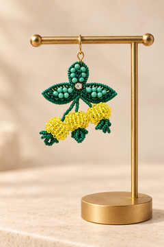 Lemon Blossom Beaded Keychain