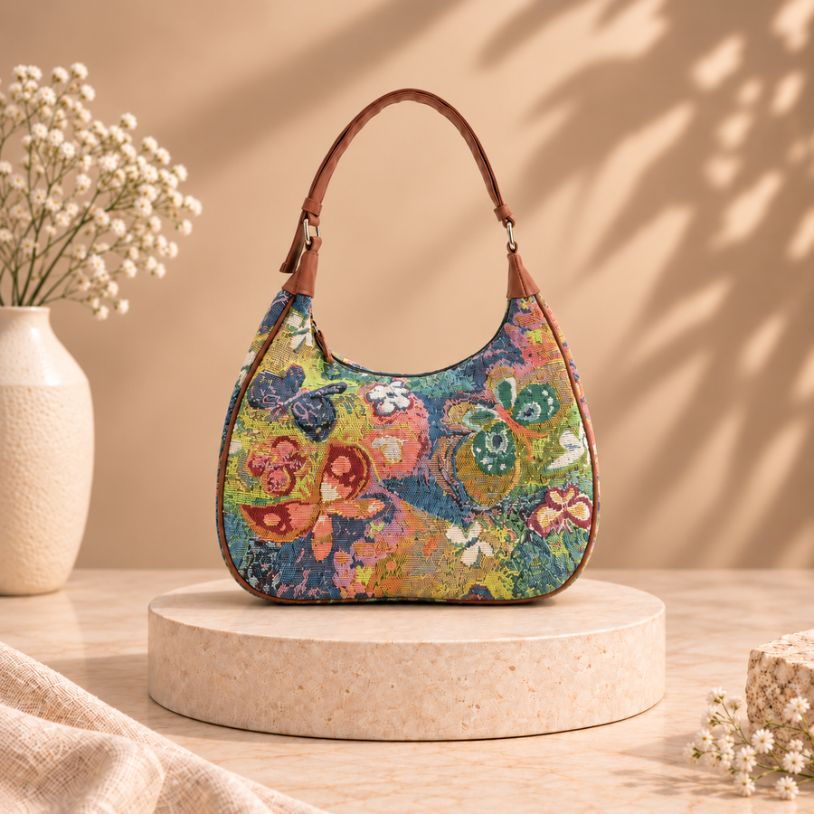 Floral Tapestry Shoulder Bag - Multi