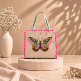 Fluttering Butterfly Handcrafted Mini Tote Bag