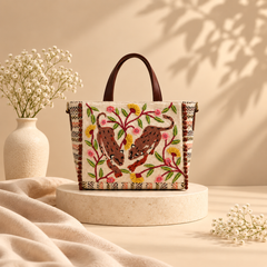 Handcrafted Leopard Motif Tote Bag