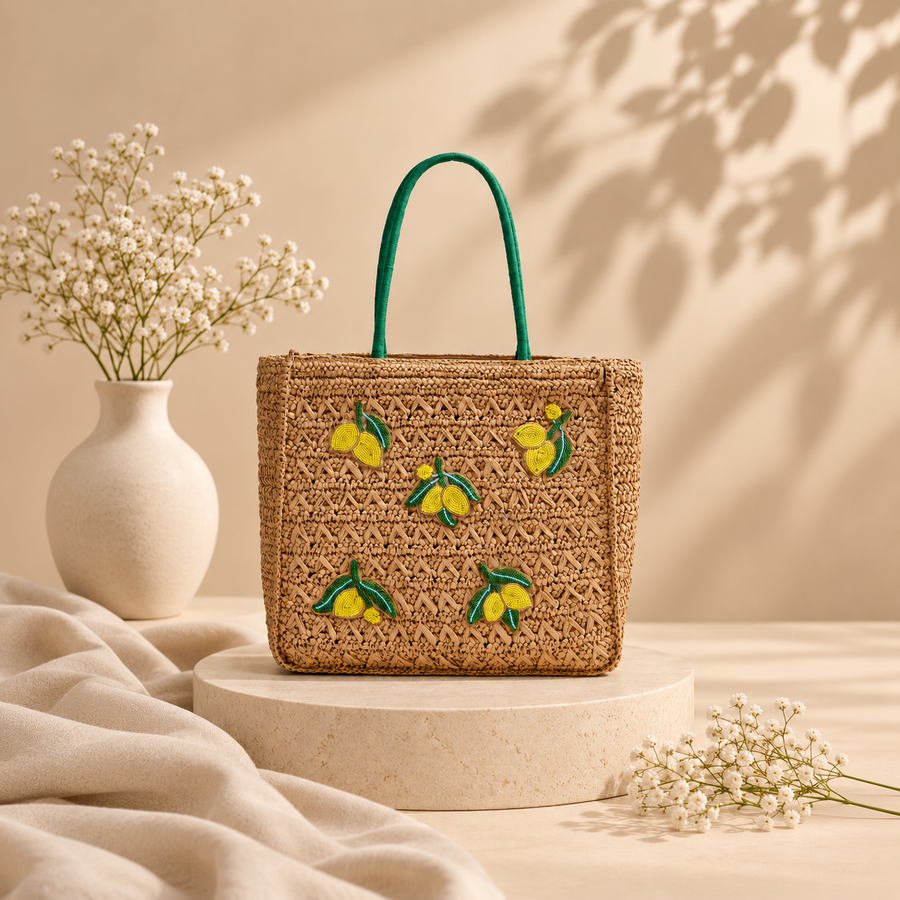 Handcrafted Raffia Oversized Beach Tote Bag