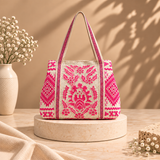 Bohemian Embellished Pink Tote Bag