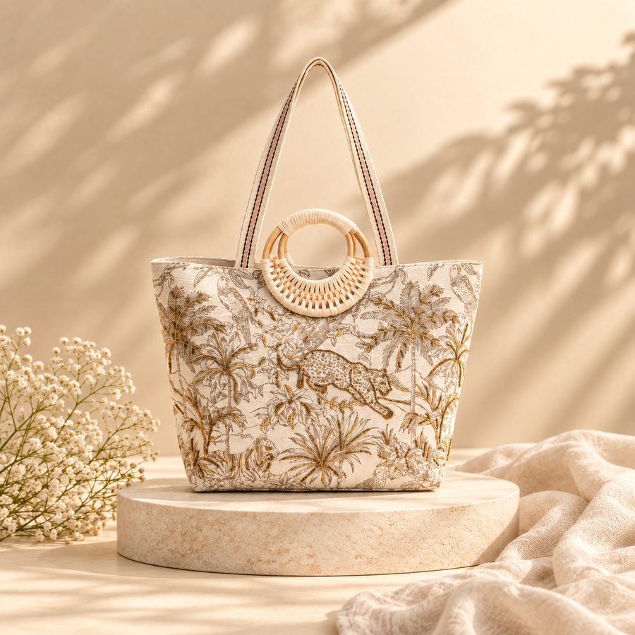 Golden Jungle Tote Bag