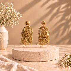 Golden Tassels Dangle Earring