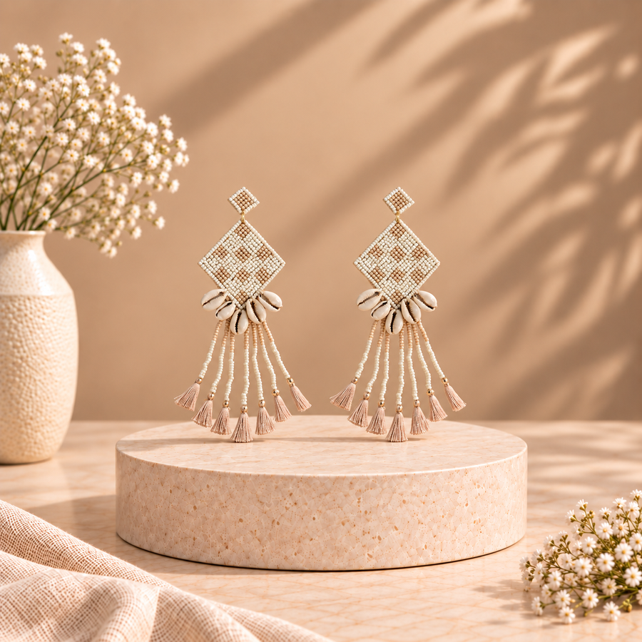 Sea Shells Tassel Earrings