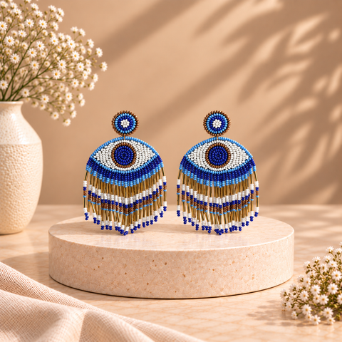 Grecian Nights Evil Eye Earrings