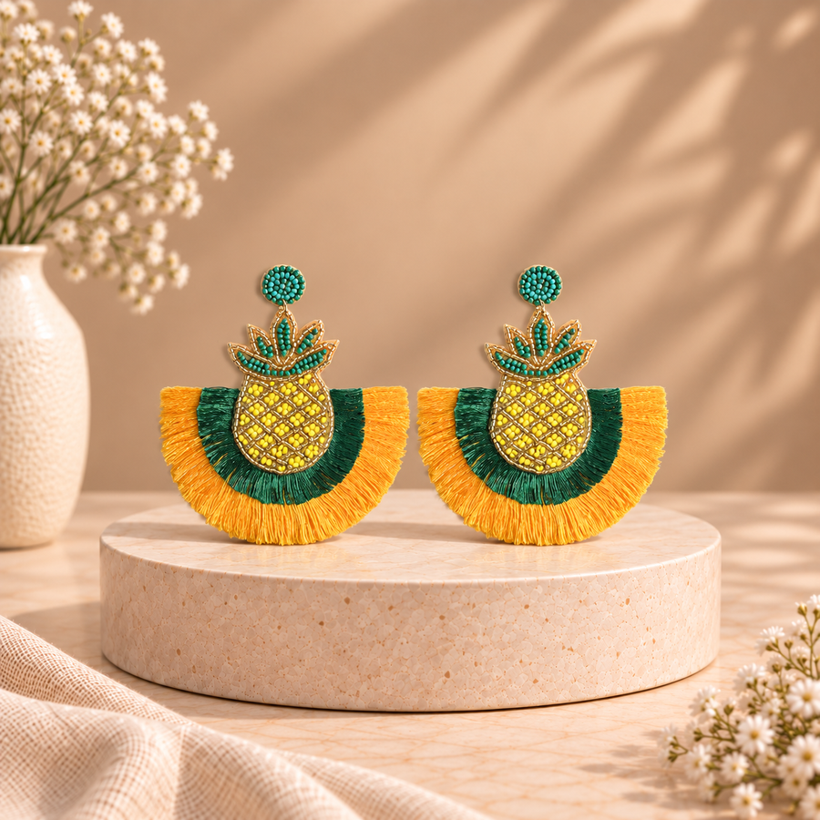 Pineapple Fringed Earrings