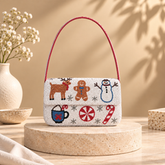 Christmas Beaded Shoulder Bag