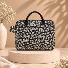 Navy Floral Laptop Bag
