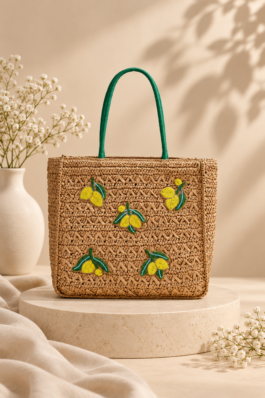 Handcrafted Raffia Oversized Beach Tote Bag