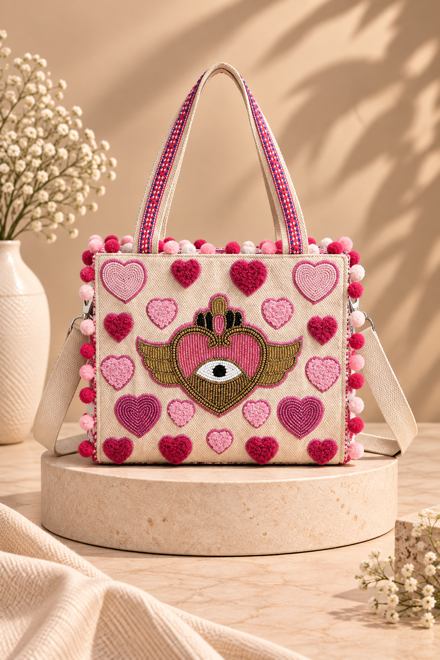 Heartfelt Rose Wings Mini Tote Bag