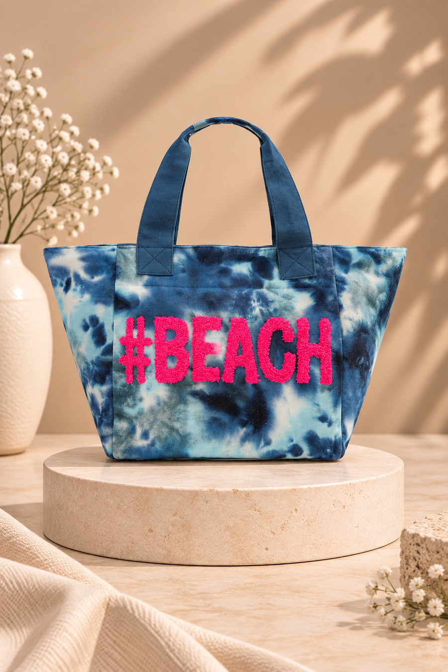 Beach Tote Bag Embroidered Handmade