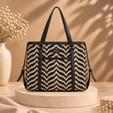 Jacquard Chevron Office Tote Bag