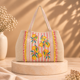 Rose Garden Hand-Beaded Artisan Tote Bag