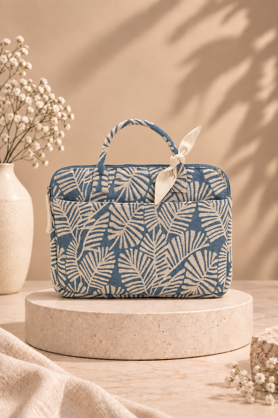 Azure Palm Laptop Bag