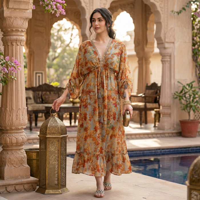 Aabro Boho Print Indo Western Dress