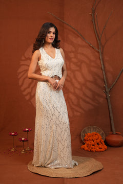 Celestial Shimmer Lurex Mermaid Skirt Co-Ord Set