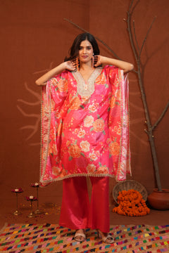 Gulnaar Floral Kaftan Palazzo Set