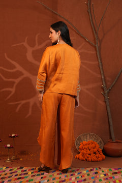 Rust Oversized Kurta & Wrap Pants Co-ord Set