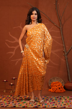 Rose Gold Moonlight Shimmer One-Shoulder Dress