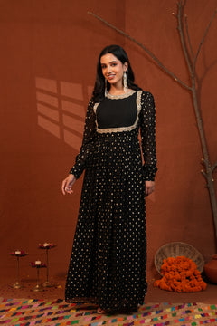 Shabnam Black Anarkali Ethnic Dress