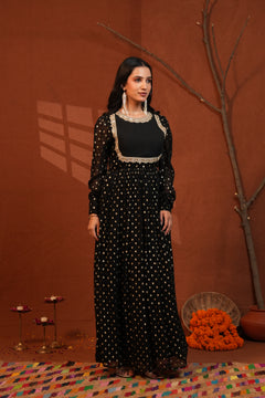 Shabnam Black Anarkali Ethnic Dress