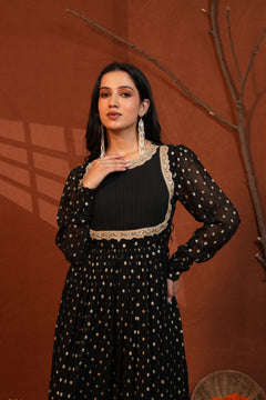Shabnam Black Anarkali Long Kurti