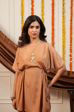 Kasturi Brown Dolman Top Co-ord Set