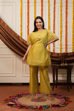 Mehndi Green Dolman Top Co-ord Set