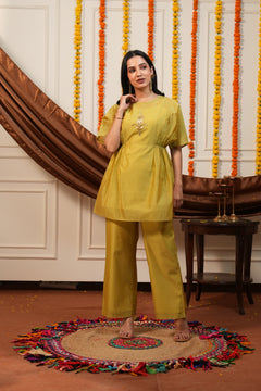 Mehndi Green Dolman Top Co-ord Set