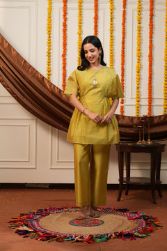 Mehndi Green Dolman Top Co-ord Set