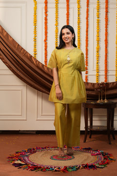 Mehndi Green Dolman Top Co-ord Set
